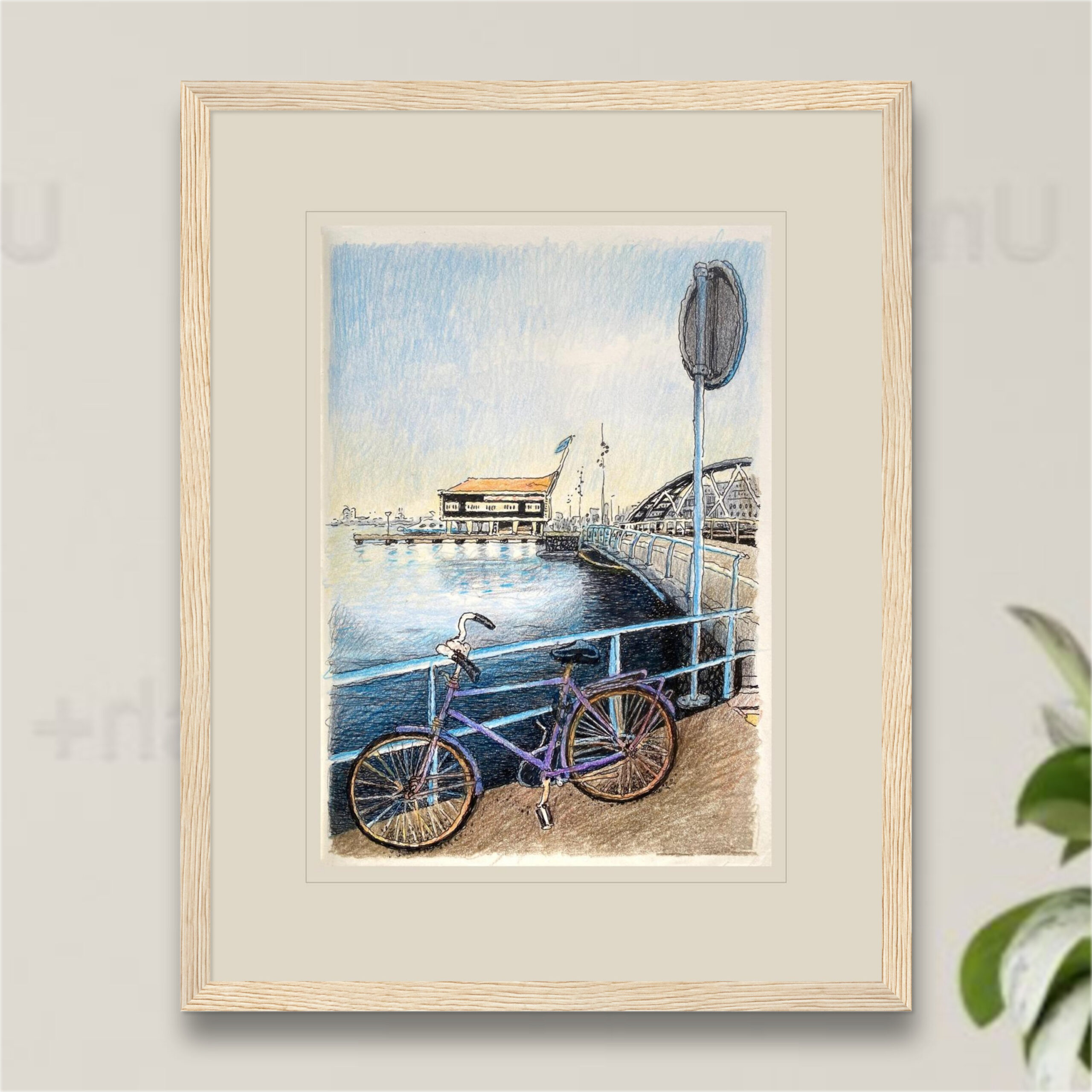 De Ruijterkade drawing on wall